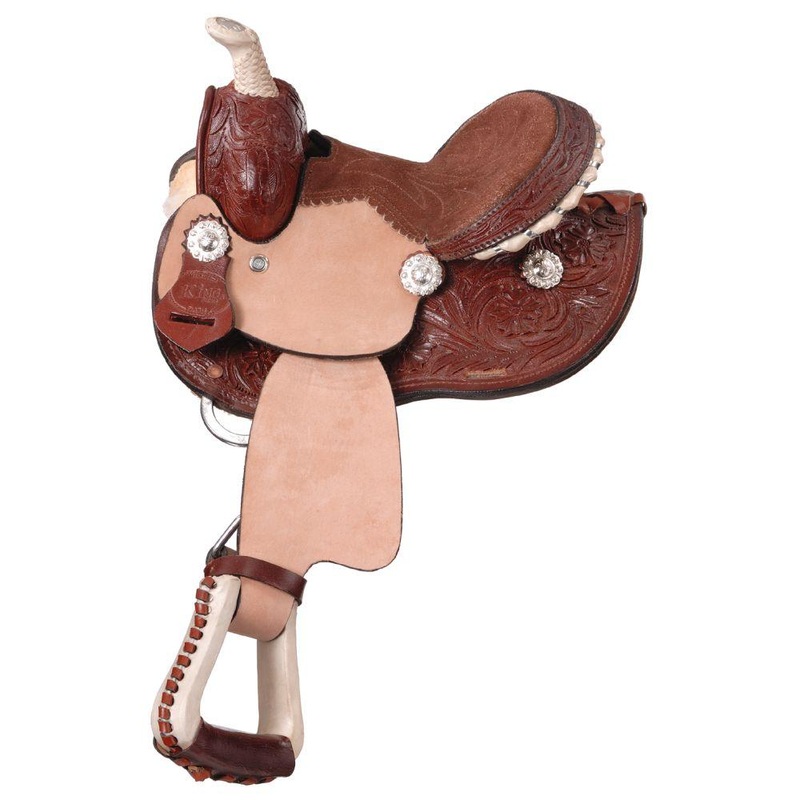 8″ Miniature Western Barrel Saddle w/Rawhide
