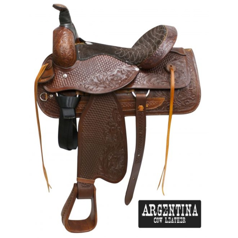 16″ Buffalo Argentina Cow Leather Roper Style Saddle-FREE SHIPPING