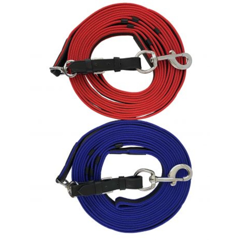 #522064: Showman  Flat Poly two-tone Lunge Line with Removable NP Bolt Snap