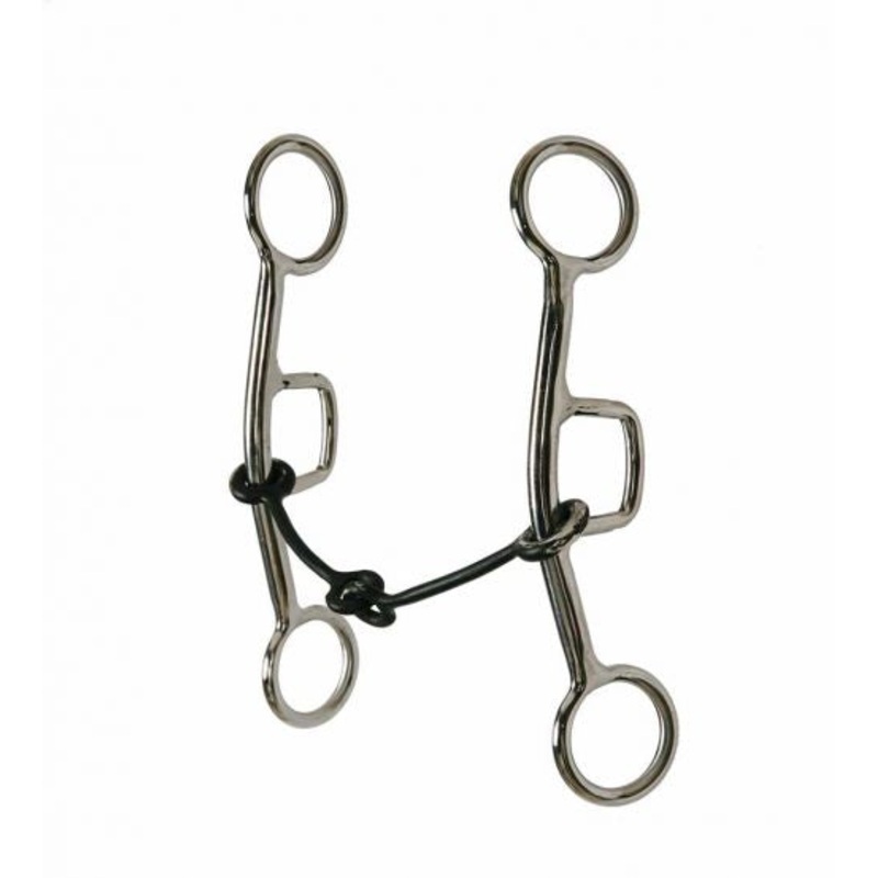 #1583: Showman Stainless steel sliding gag bit with sweet iron mouth