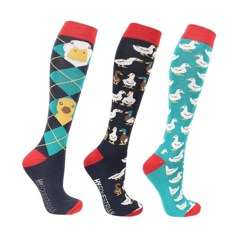 Hy Equestrian Ay Up Duck Socks Pack of 3