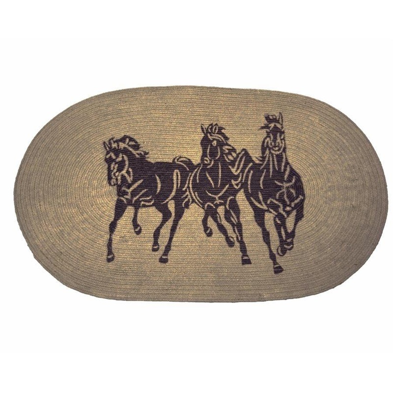 3 Horse Jute Rug, 30×50-FREE SHIPPING