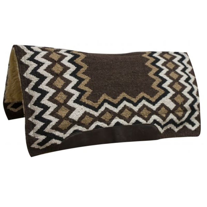 #6110: Showman 34″ x 36″ Contoured cutter style wool top saddle pad with diamond pattern