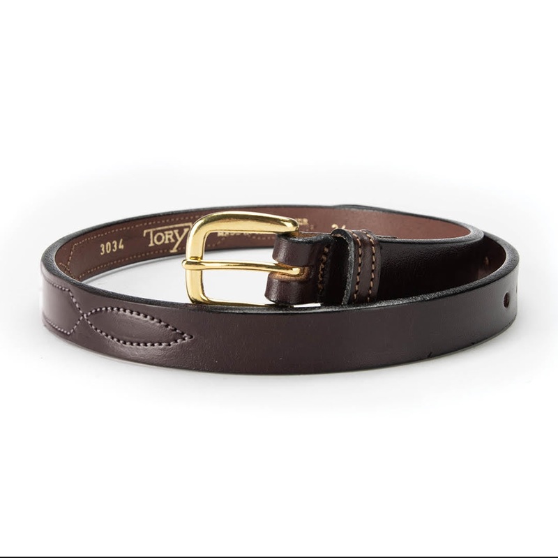 Tory Leather Youth 3/4″ Stitched and Blank Nameplate Belt