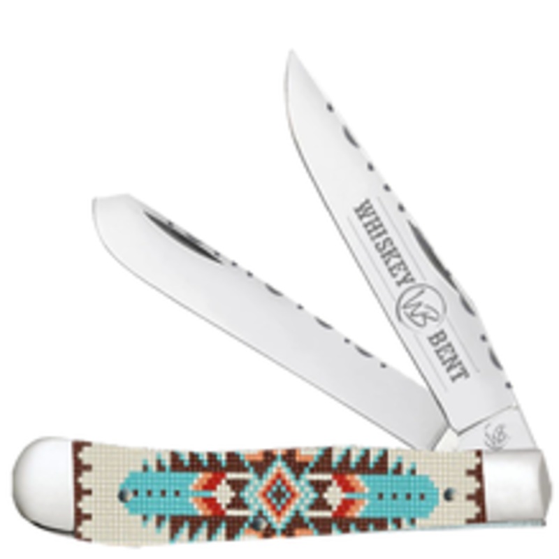 Whiskey Bent Knife ~  Trapper Filework ~ Turquoise Bead