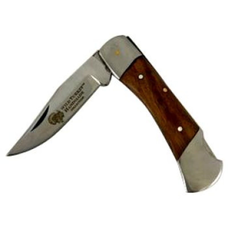 #WT-1901W: Wild Turkey handmade folder knife with wood handle