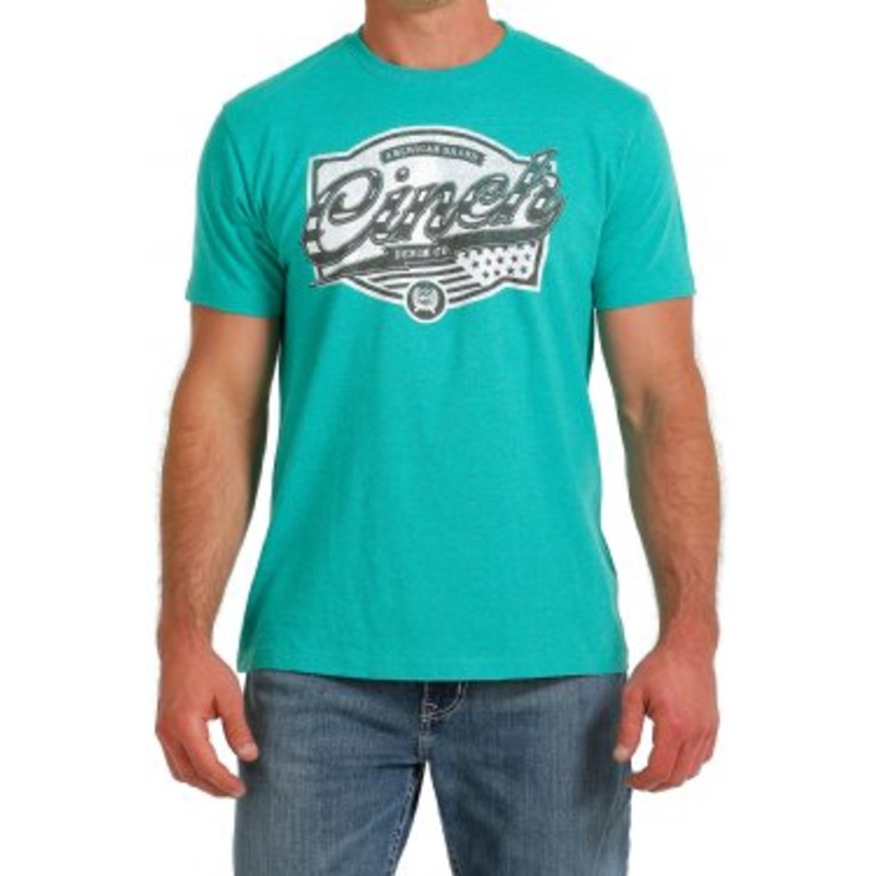 Cinch Classic Logo Tee ~ Turq/Green
