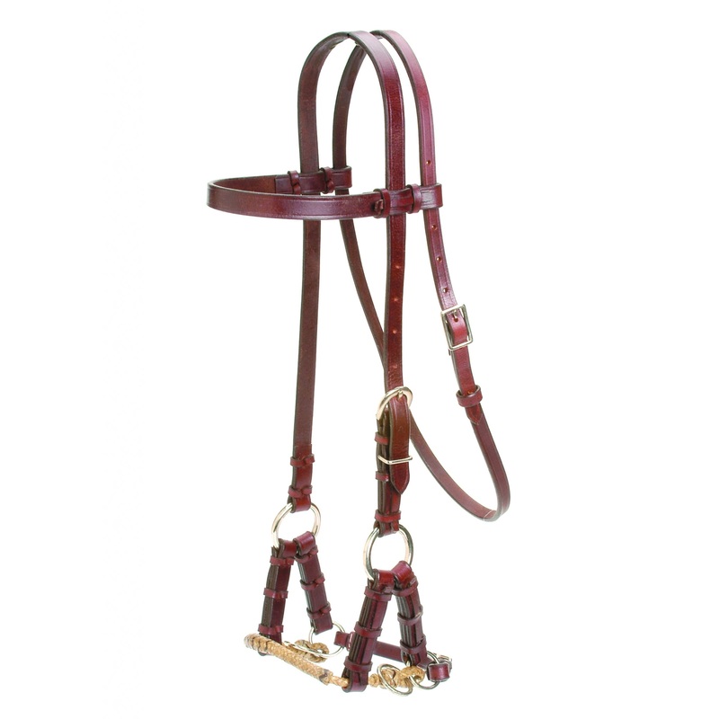 Colorado Saddlery Braided Nose Sidepull With Rosewood Headstall