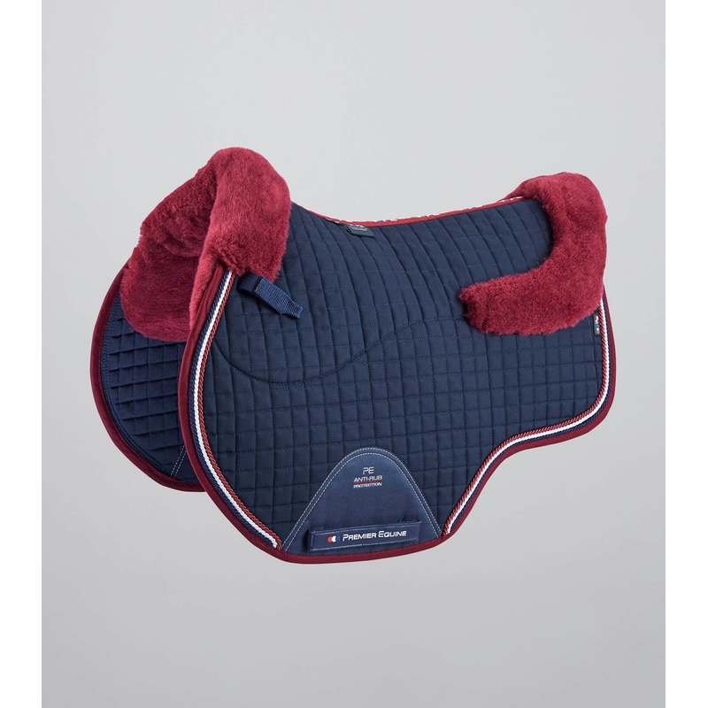 Pony Close Contact Merino Wool Half Lined European GP/ Jump Square Navy/Burgundy Wool