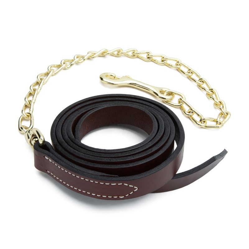 1″ Single-Ply Horse Lead, with 24″ Brass Plated Chain