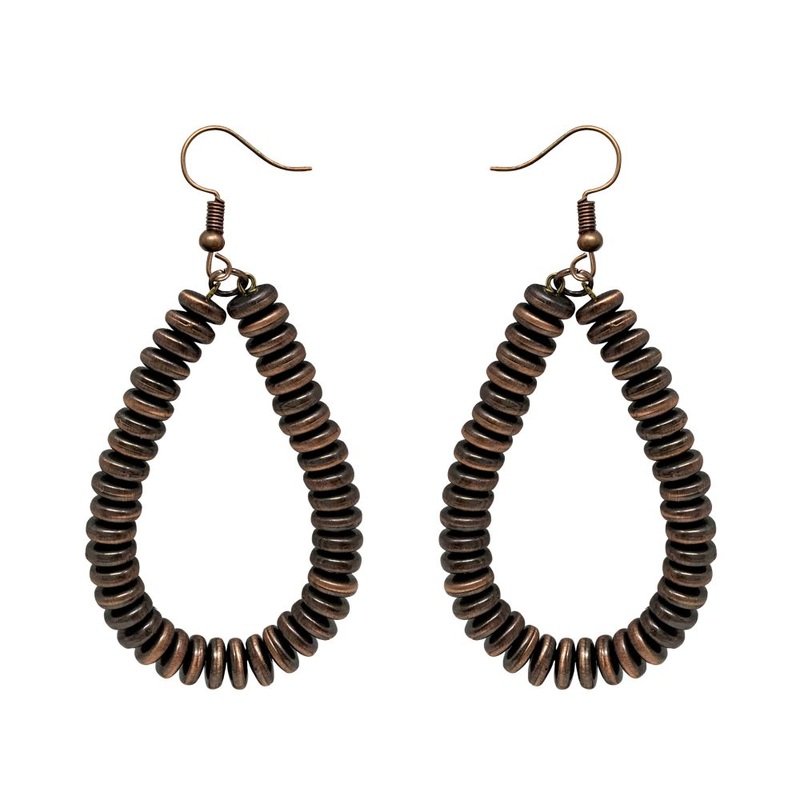 ATTITUDE Brown Teardrop shaped Earrings
