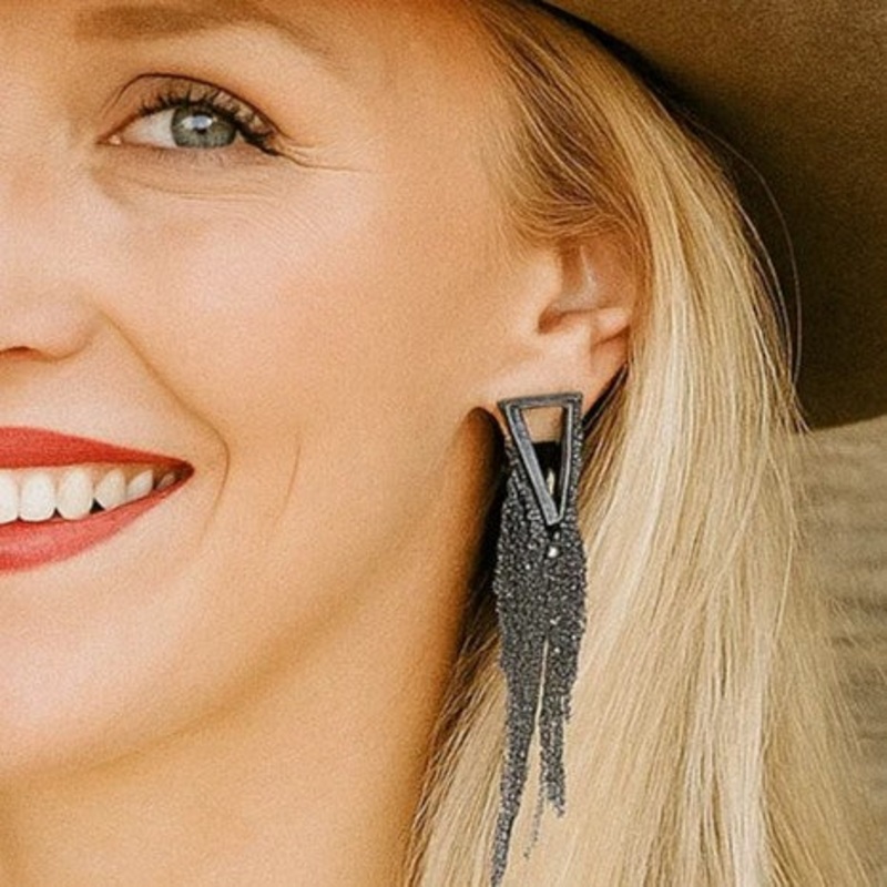 Western Hematite Dangle Fashion Earrings