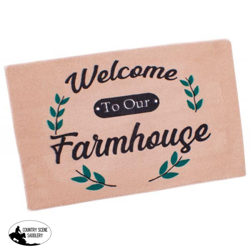 27″ x 18″ ” Welcome To Our Farmhouse” floor mat.