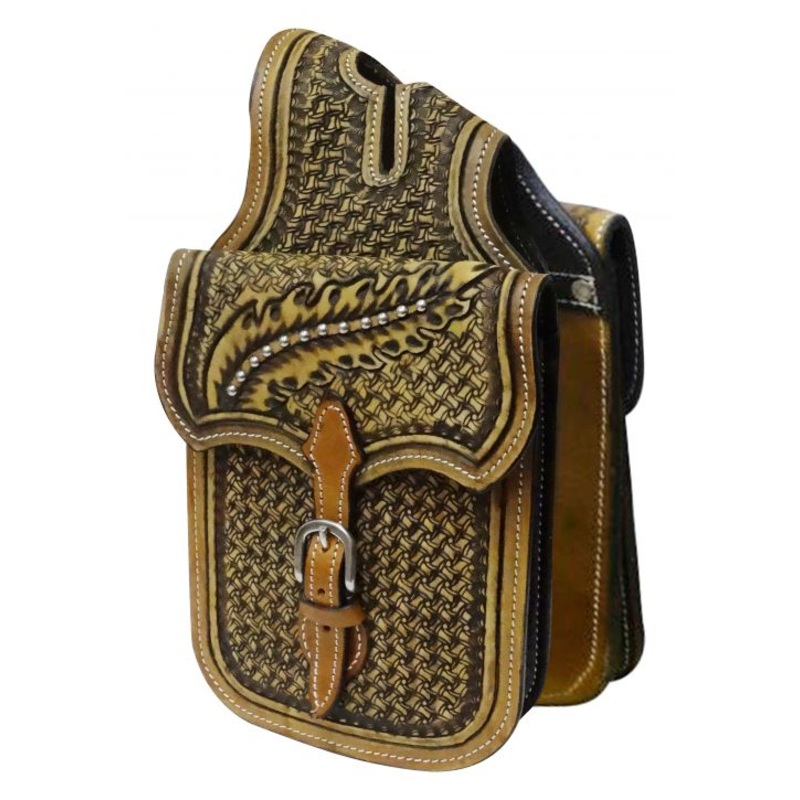 #HB-03: Showman  Tooled leather horn bag
