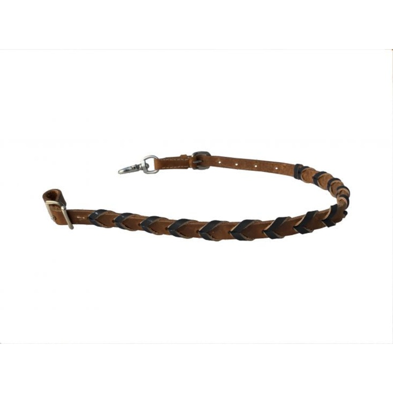 Showman  Argentina Cow Leather wither strap with Color Braided leather accent