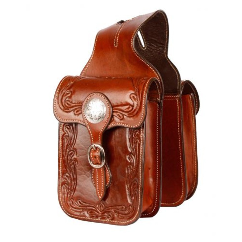 Showman Tooled leather horn bag