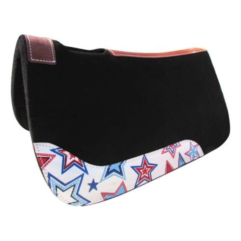 #23025: Showman PONY SIZE24″ x 24″ Red, White, and Blue Stars print felt pad
