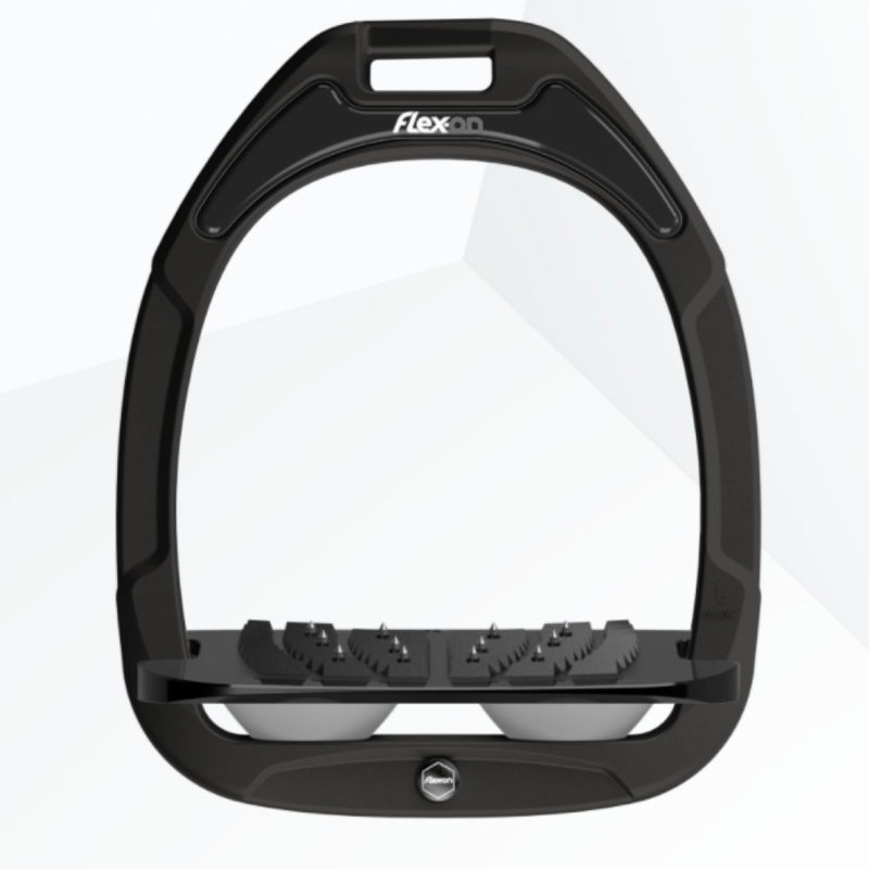 Flex-On Green Composite Inclined Ultra Grip Stirrups – Black/Black/Grey