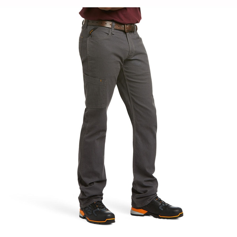 10030250 Ariat Men’s Rebar Grey M4 DuraStretch Made Tough Stackable Straight Leg Pant