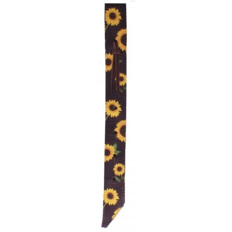 #NOB-01: Showman  Brown Nylon Off Billet with sunflower design