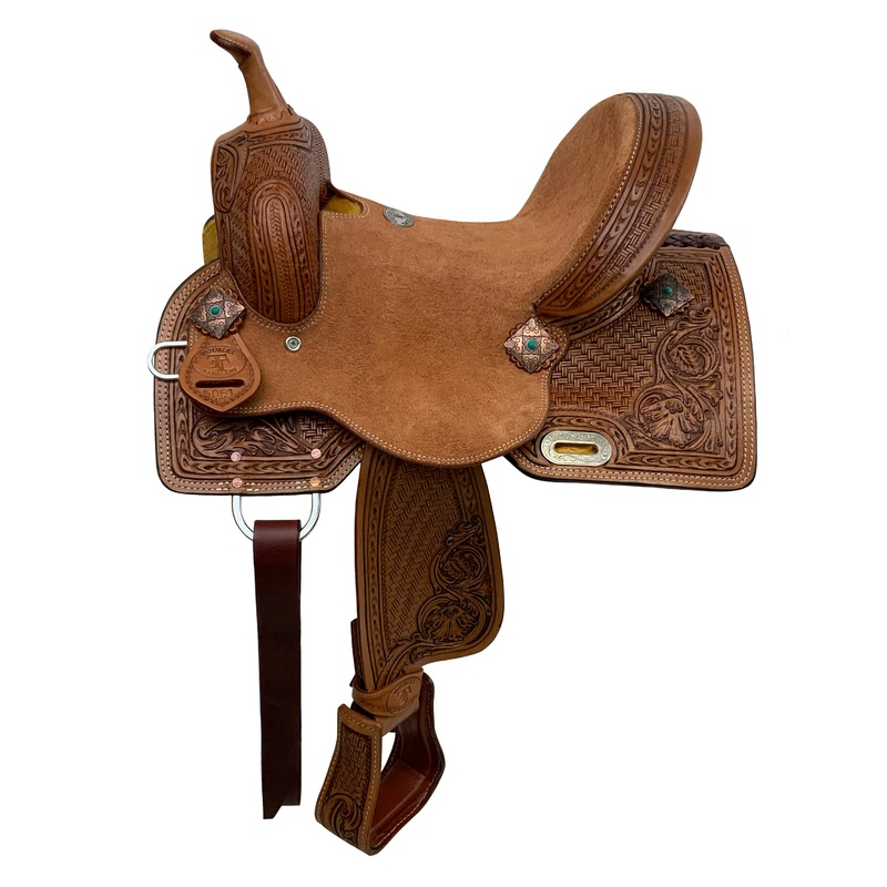 12″ Double T Daisy Drifter Barrel Style Saddle