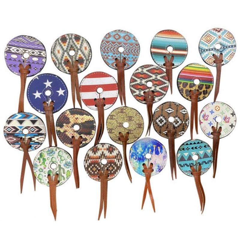 Showman  ASSORTED FASHION PRINT Leather bit guards