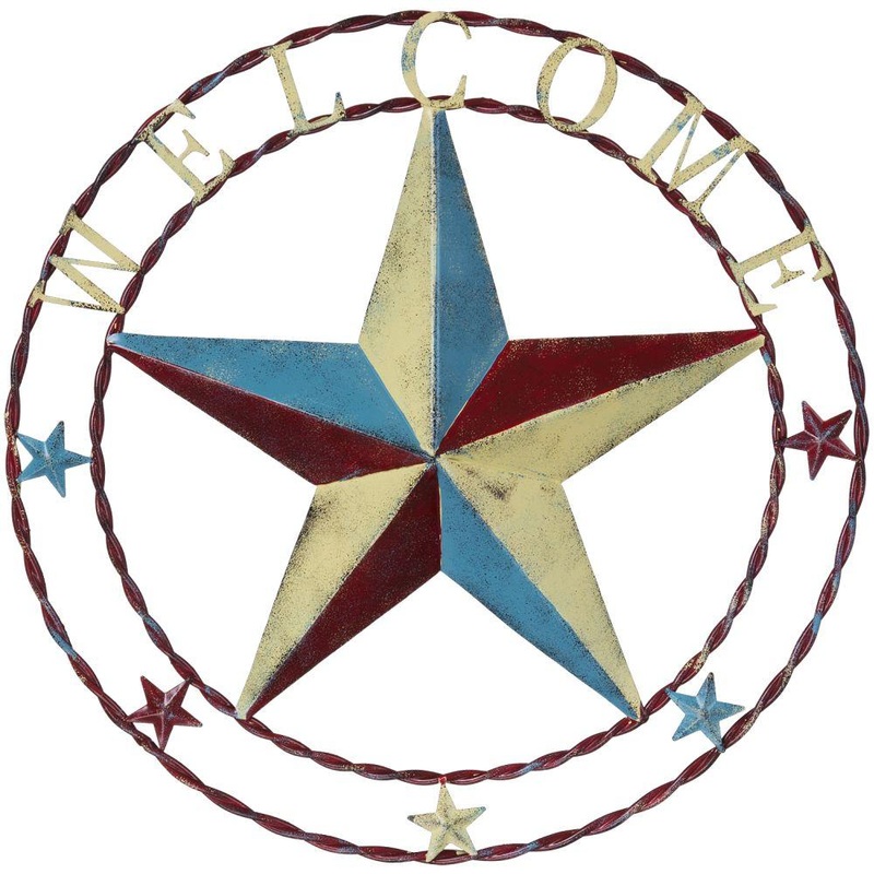 12″ Antiqued Decorative Welcome Metal Star