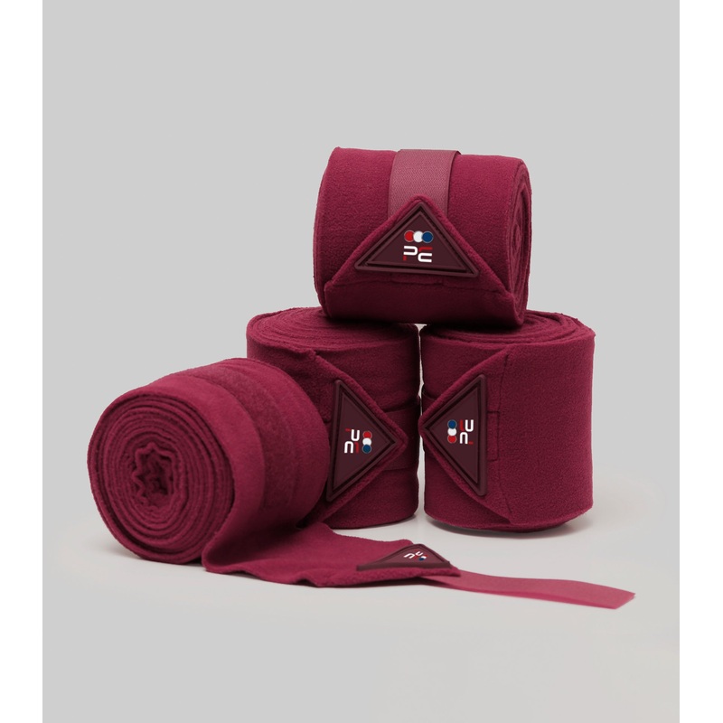 Horse Polo Fleece Bandages Burgundy