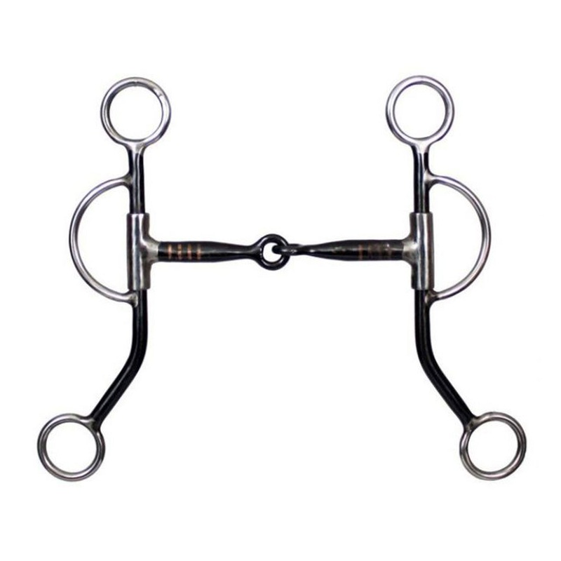 Showman stainless steel training snaffle bit with 8 cheeks