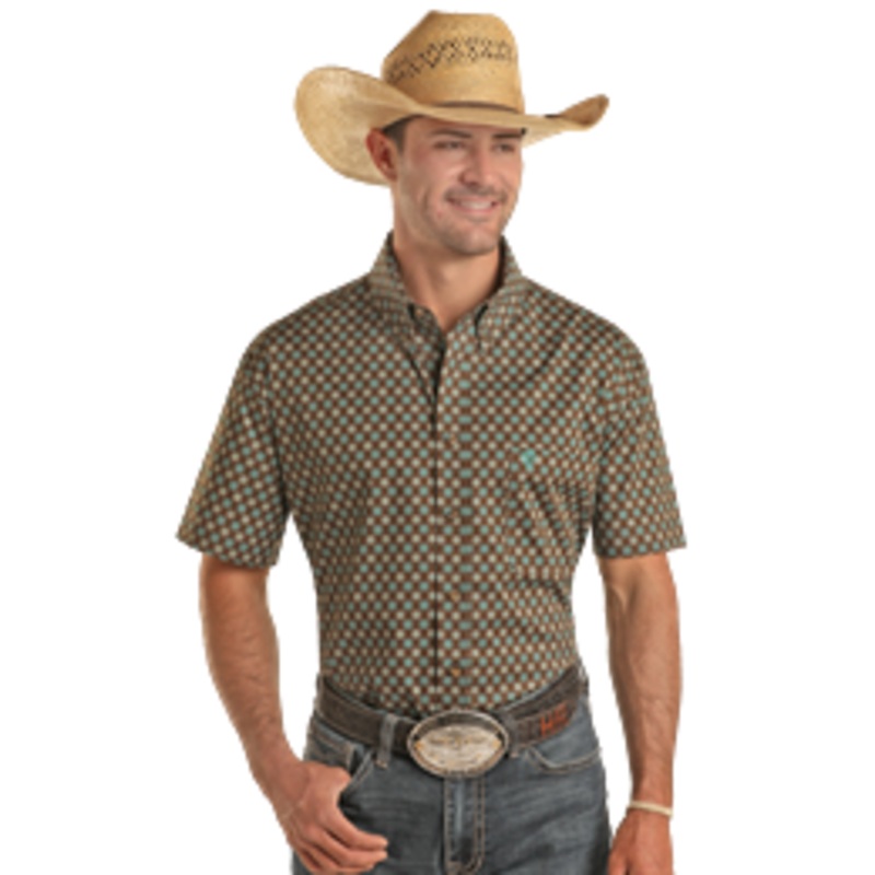 Men’s Geo Print by Rock & Roll ~ Dark Brown