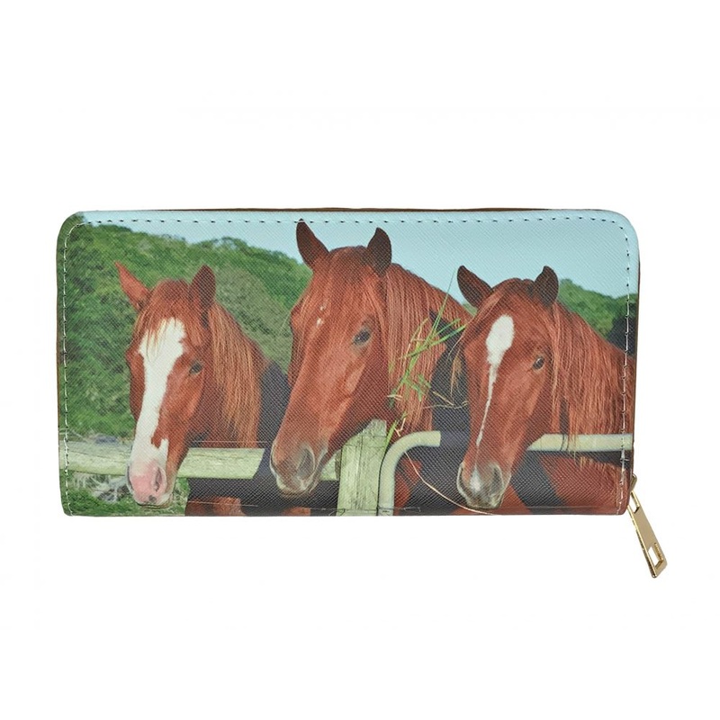 Three horses Printed Zipper Wallet