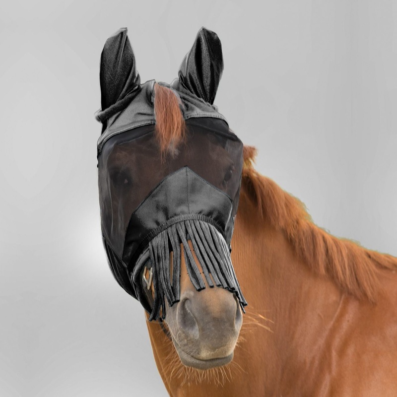 Waldhausen Premium Fly Mask with Ear Protection and Nose Fringe