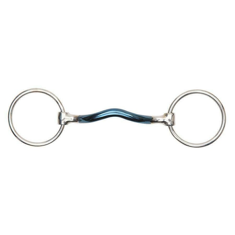 Shires Loose Ring Snaffle Bit Mullen Mouth, Blue Sweet Iron