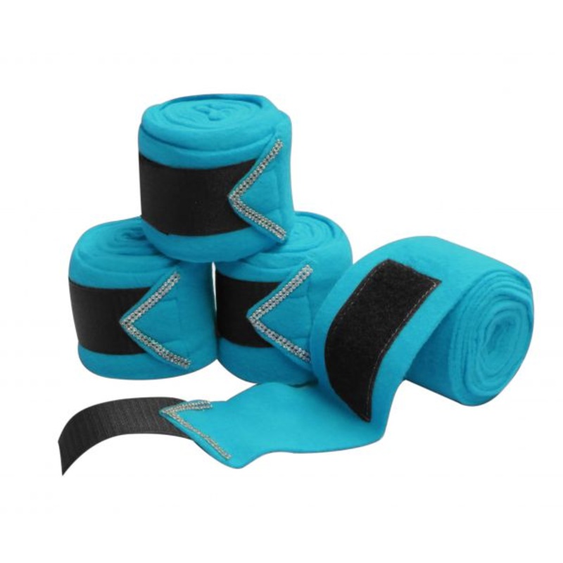 #175865: Fleece polo wrap with rhinestones