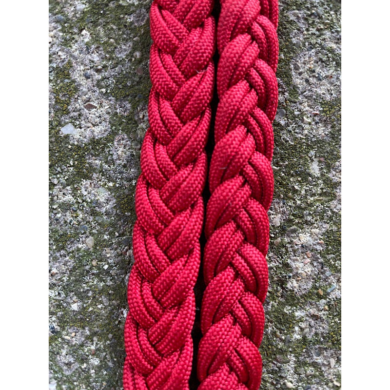Braided Adjustable Single Knot Pony Rein, Red