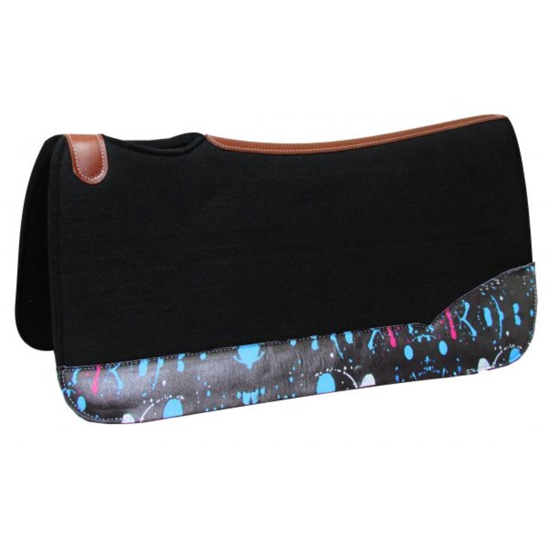 Showman “Paint Splash” 24″ x 24″ Pony Black Felt Pad #22900