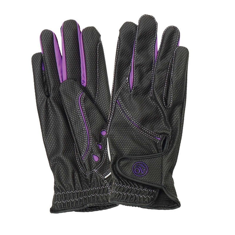 Adult Tek-Flex Riding Gloves – Black/Purple