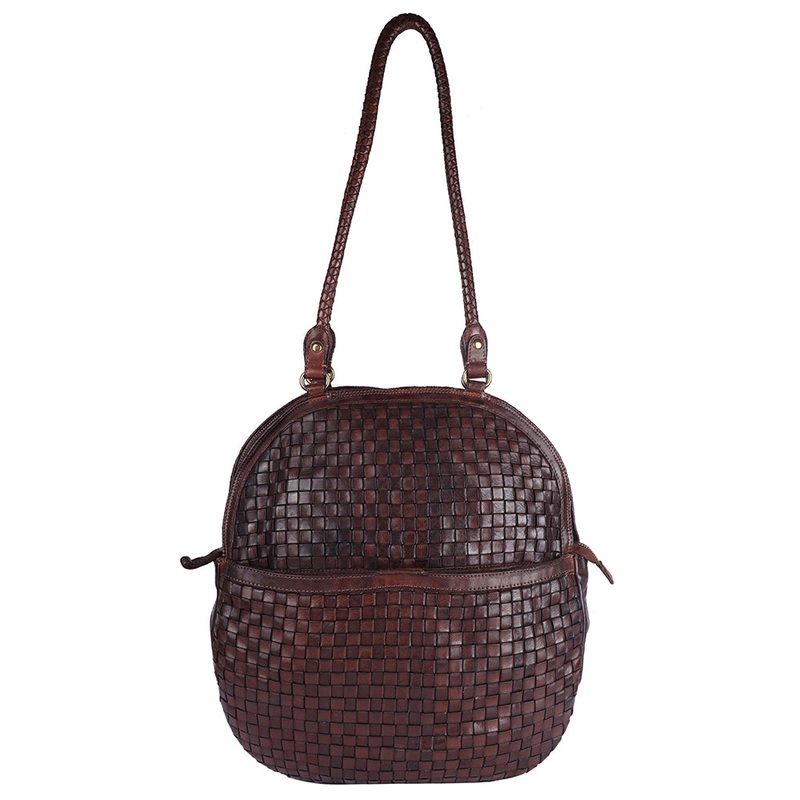 Spaghetti Western Swc130Brn Tote Vintage Handmade Drum Dyed Genuine European Cowhide Leather Women Bag WesternHandbagPurse