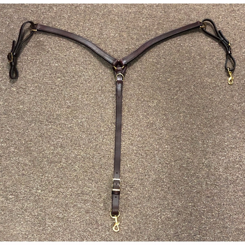 147 Tucker 1 1/4 Inch Contoured 3-Piece Breast Strap – Large Horse