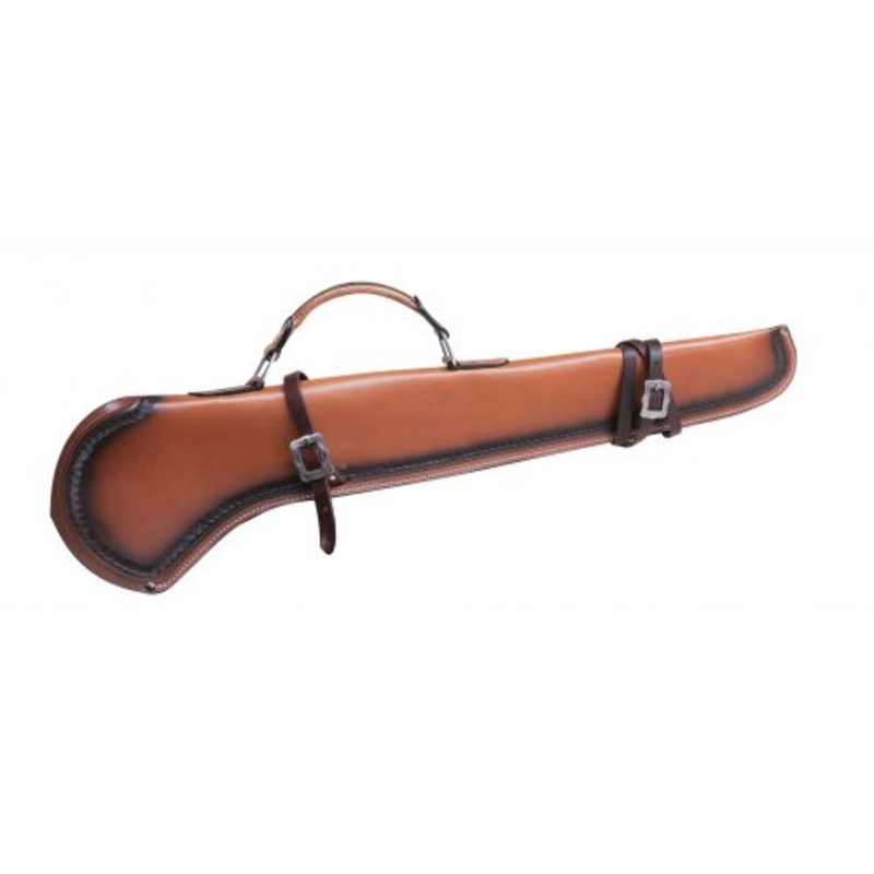 #176144: Showman  34″ Smooth leather gun scabbard with scalloped trim