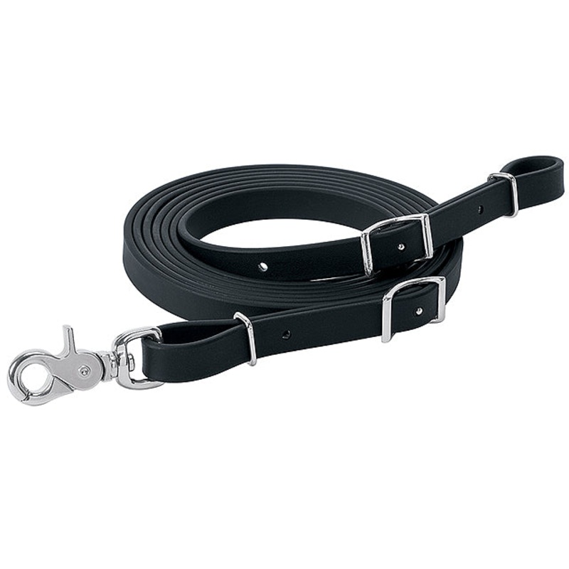 5/8″ X 10′ Weaver Trail Gear Trail Reins W/ Scissor Snap Conway Buckles Black