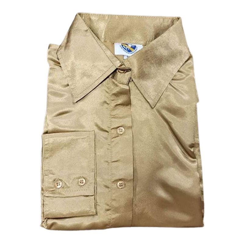 70085LATT Royal Highness Poly Satin Show Shirt w/Concealed Zippered & Faux Button Placket