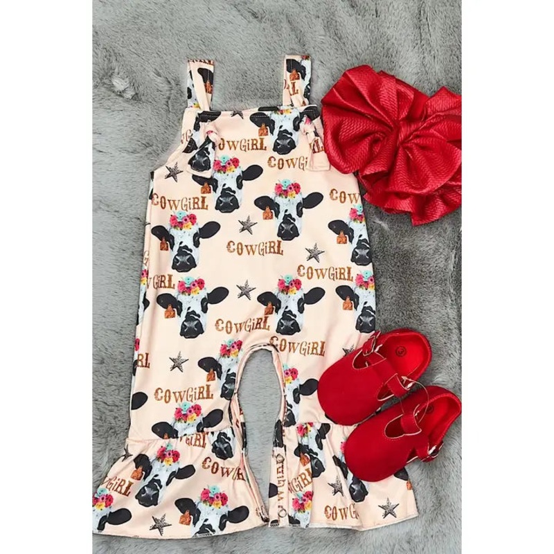 Cowgirl” Cow Printed Romper
