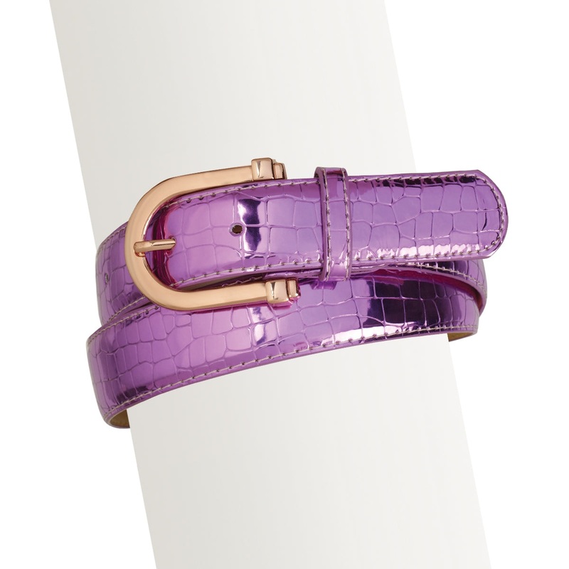 Ovation Ladies Rose Gold Buckle Metallic Belt