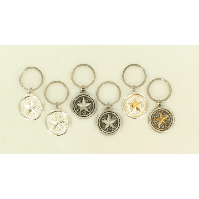 Western Moments Texas Star Key Ring