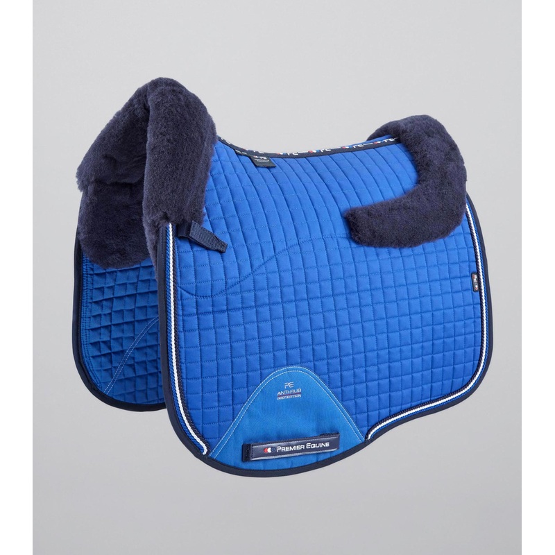 Close Contact Merino Wool European Saddle Pad – Dressage Square Royal Blue/Navy Wool