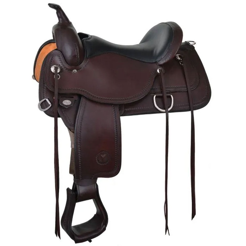 1651-1701-05 Circle Y Topeka Flex2 Trail Saddle 17 Inch Wide Tree Walnut