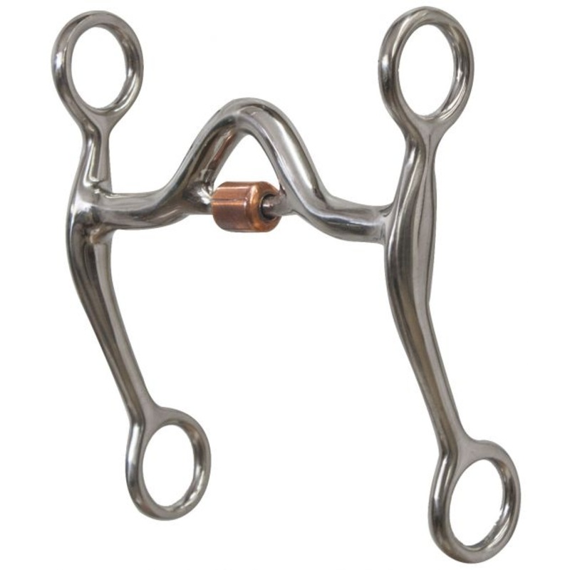 #28-1083: Showman  stainless steel curb bit with copper roller port