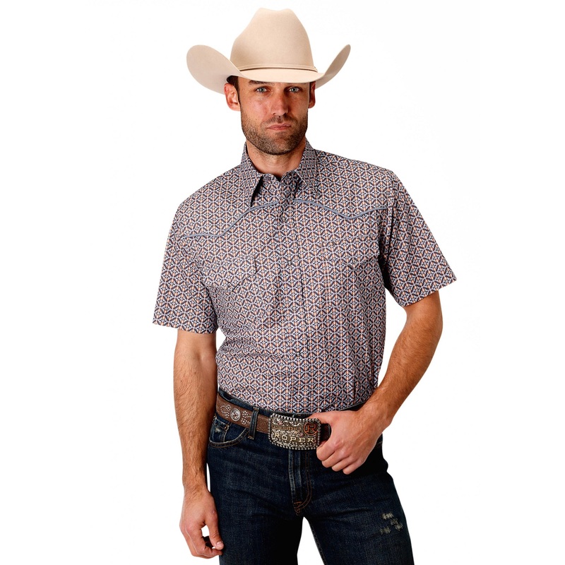 Roper Men’s 1538 Moonlight Geo Short Sleeve Shirt