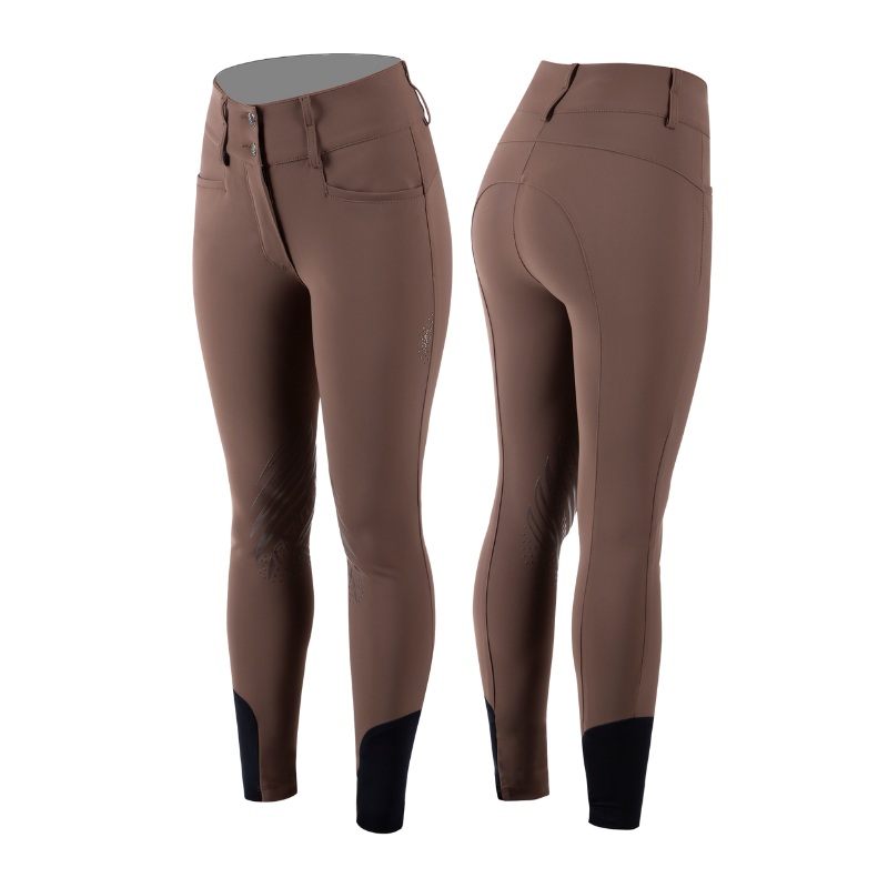 Ladies Nuka Breeches | High Rise | Knee Grip | Brown (LAST ONE – IT40 – UK8 – FR34)